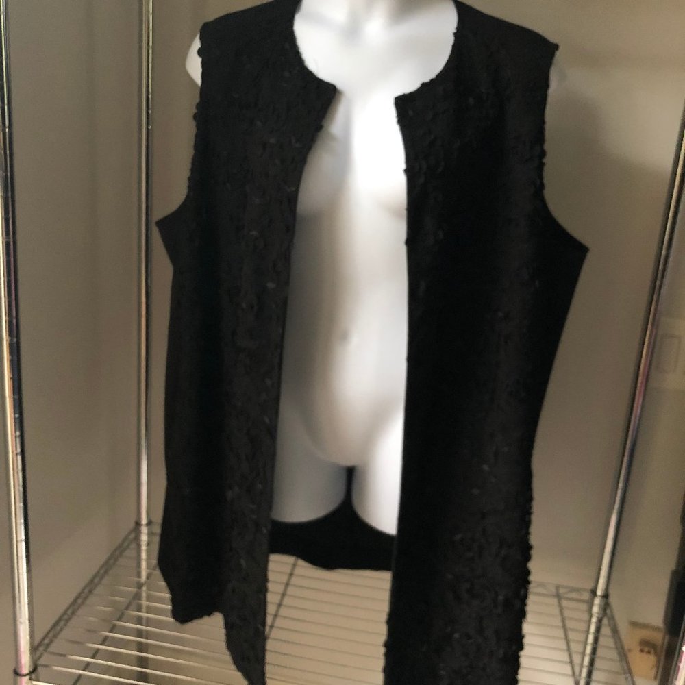 MARINA RINALDI size 20 floral black vest NWT